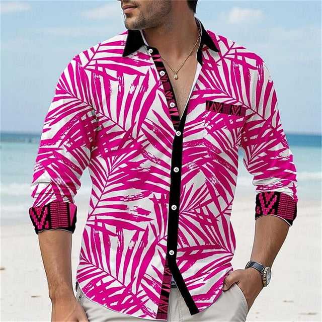 Camisas de verano para hombre nuevas de 2024, de moda e informales, de color sólido, con empalme, estampado, con botones de solapa, ropa de calle de alta calidad