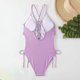 thumbnail image 5 of Trajes de baño de una pieza para mujer, bikinis sin espalda con tirantes ajustables a la moda de color sólido para mujer, traje de baño para mujer, 5 of 5