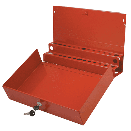 Sunex 8011 XL Locking Screwdriver/Pry Bar Holder for Service Cart - Red