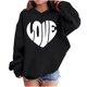 thumbnail image 1 of Sudadera con capucha y estampado de corazón de San Valentín, sudadera de manga larga para niños y niñas, chaqueta para niñas de talla mediana y grande., 1 of 7