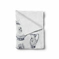 thumbnail image 2 of Blue and White Soft Flannel Fleece Blanket, Hand Drawn Teapots and Cups Muffins and Bags Vintage English Tradition, Cozy Plush for Indoor and Outdoor Use, 70" x 90", Navy Blue White, by Ambesonne, 2 of 6