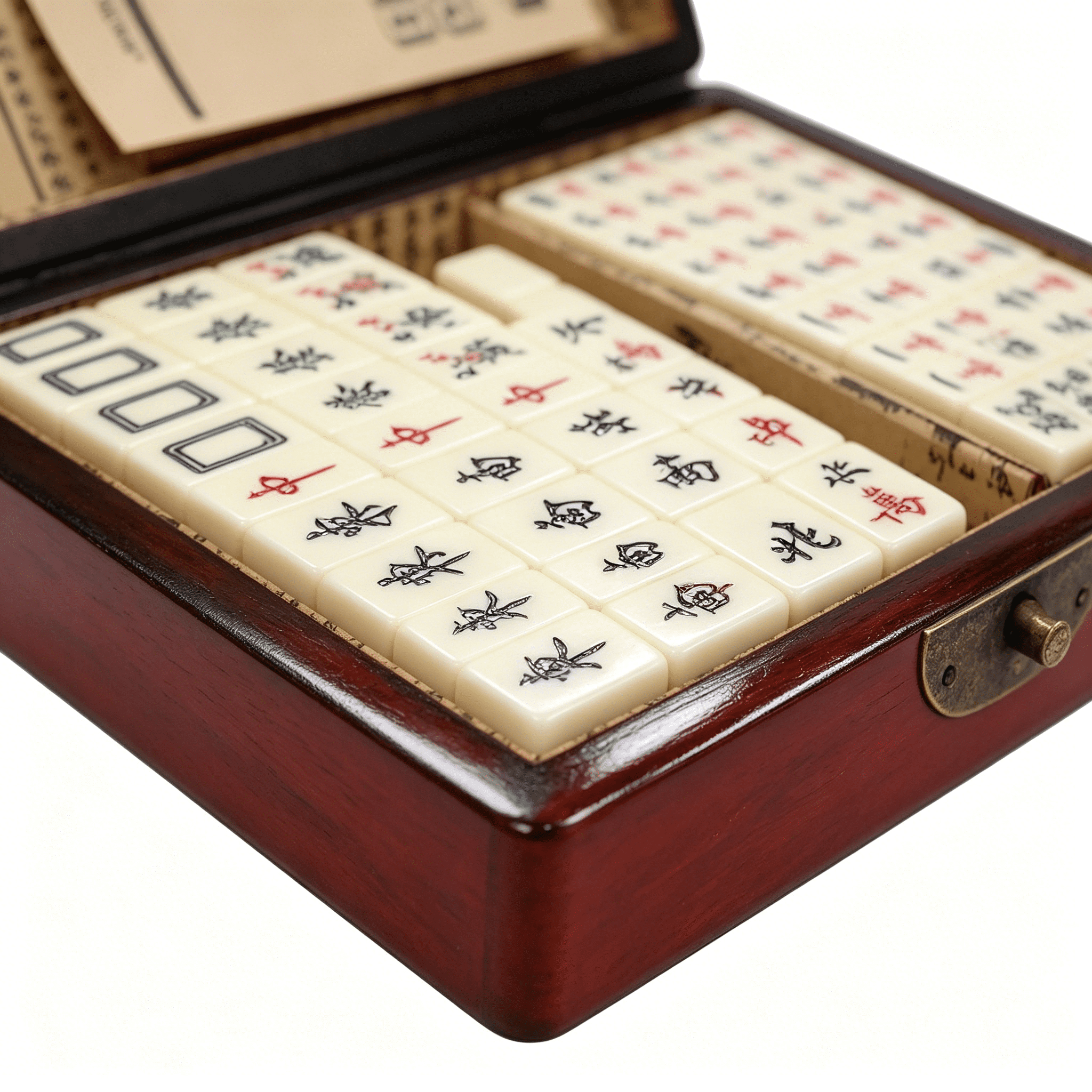 BESTSKY 2026 New Portable Mahjong Set with Wooden Case for Travel Or Family Game Night,For Vacations,Family Gatherings,Travel Entertainment,Outdoor Activities
