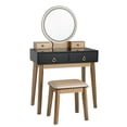 thumbnail image 4 of Gymax Makeup Dressing Vanity Table Set w/ Touch Screen Dimming Mirror Black, 4 of 8