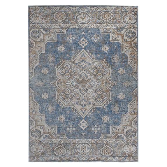 Merriti Vintage Floral Medallion Indoor Area Rug - 6'4"x9'4" LARKSPUR