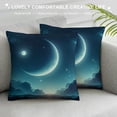 thumbnail image 3 of Sheronv Crescent Moon Celestial Object Serene Night Sky Graphic Decorative Throw Pillow Cover 1PC for Home Couch Bedroom - Short Plush Material 12x12in, 3 of 5