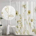 thumbnail image 5 of Yellow Spring Floral Shower Curtain, Waterproof Shower Curtains for Bathroom, Summer Flowers Botanical Elegant Washable Fabric Bathtub Curtain Set Bath Decor with 12 Hooks 48"x72", 5 of 8