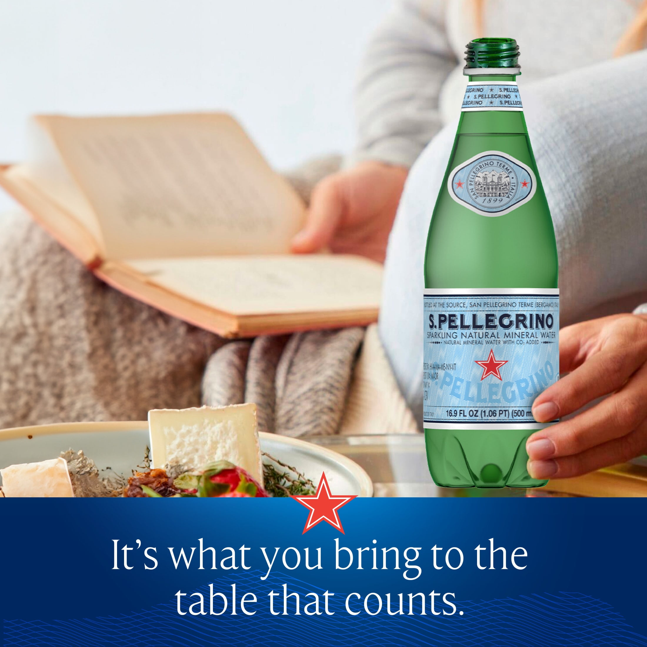 S.Pellegrino Sparkling Natural Mineral Water, 1L, 12 Pack Plastic Bottles