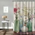 thumbnail image 2 of Creowell Flowers Modern Waterproof Shower Curtain for Country Cottage & Farmhouse Bathroom Decor Polyester Fiber with Hooks 60x72, 2 of 7