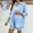 Blue, variant on pstuiky Lounge Sets for Women Maternity Two Piece Outfit Short Sleeve Off Shoulder Shirt and Shorts Set Loose Fit Pregnancy Clothes for Casual Summer Wear Maternity Breastfeeding Pajamas