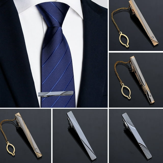 Men Tie Clip Suit Shirt Lapel Pin Detachable Design Weddings Business Events Parties Tie Pin Accessory