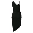 thumbnail image 4 of Sequin Slit Maxi Dress, Solid Color Sparkly Bodycon Long Dress with High Slit, Glamorous Gown for New Year's Eve, Prom & Gala Black L, 4 of 5