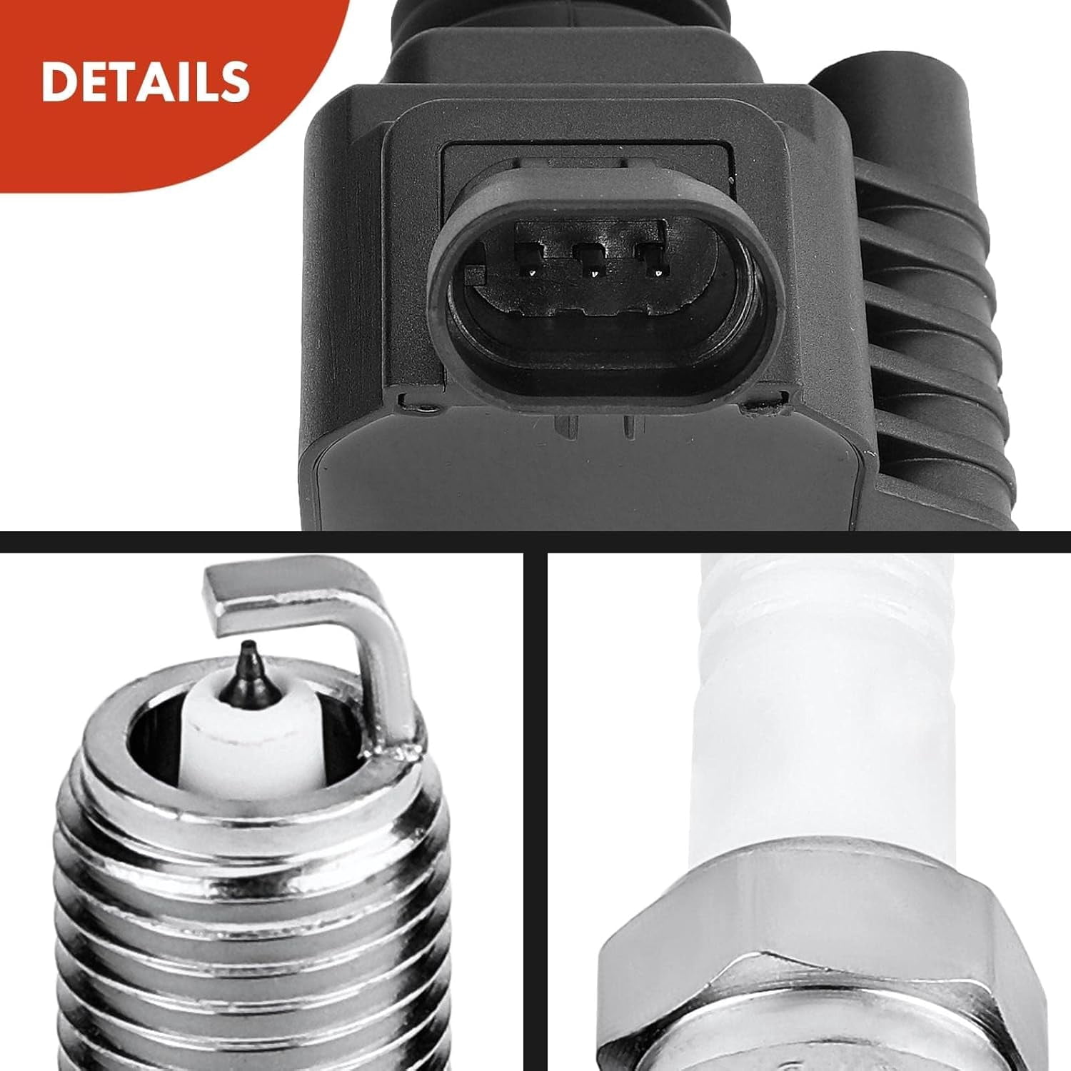 A-Premium Ignition Coils and Spark Plugs Kits Compatible with Dodge Dart 2013-2016 & Fiat 500 2012-2017, 1.4L, Replaces# 68081914AA, SIKR9A7 4-PC Set
