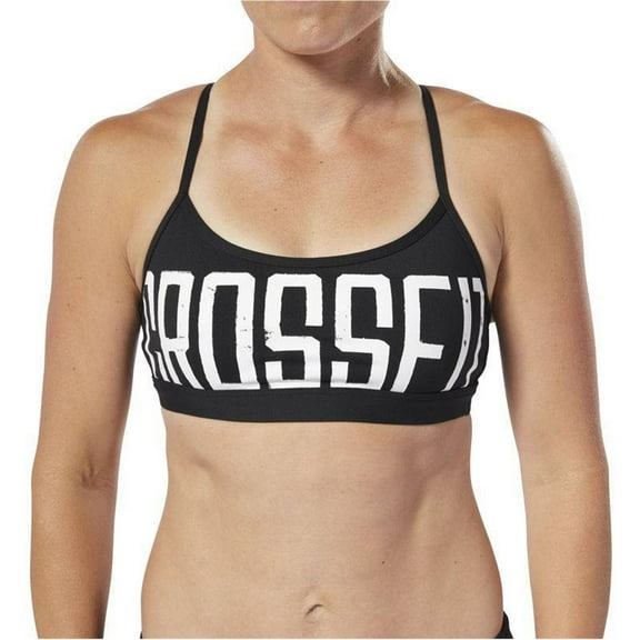 Reebok Womens CrossFit Sports Bra, Black, XX-Small