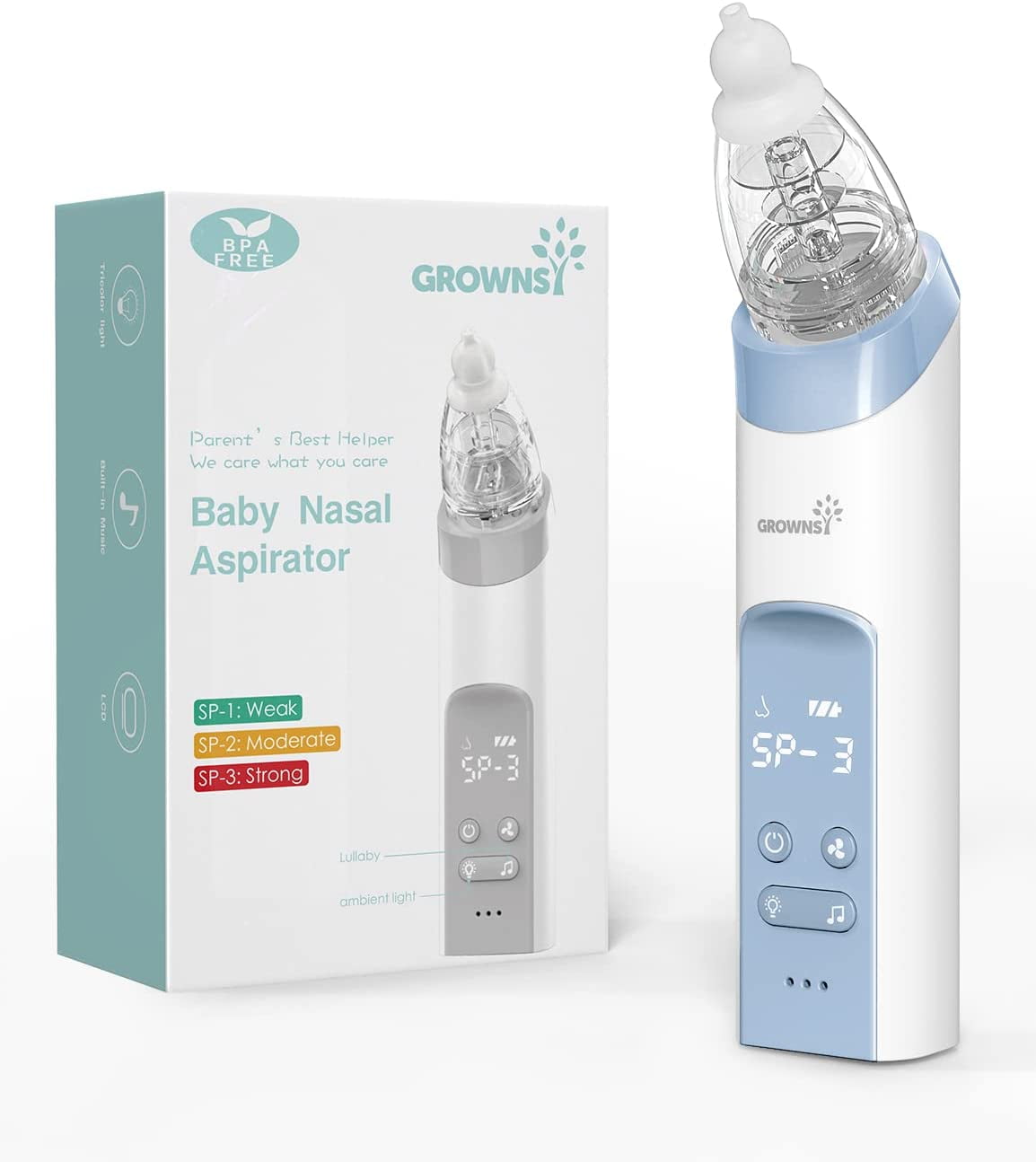 GROWNSY Nasal Aspirator for Baby, Electric Nose Aspirator for Toddler