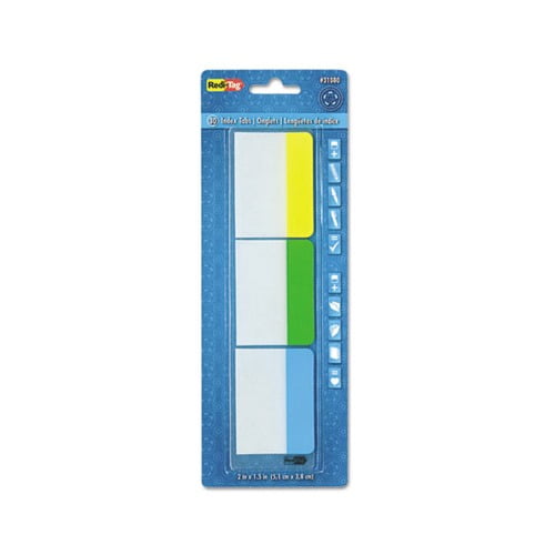 Write-On Index Tabs 1/5-Cut Tabs, Assorted Colors, 2" Wide, 30/Pack
