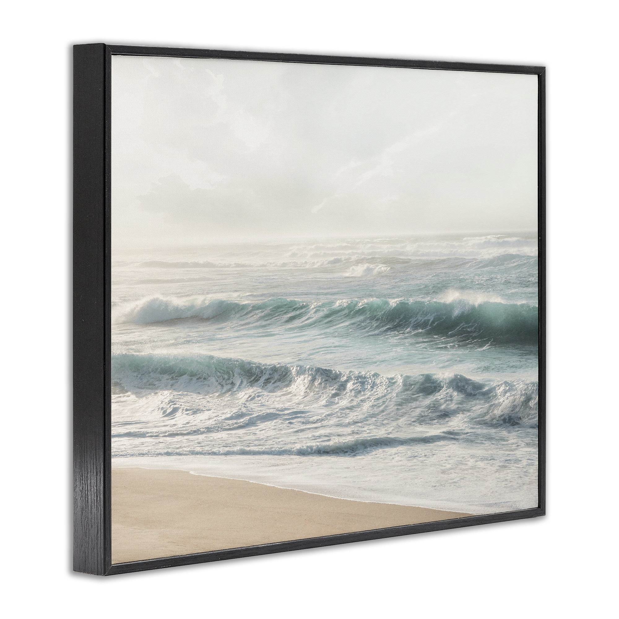 Stupell Industries Distant Beach View Landscape Photography Black Framed Art Print Wall Art, 14 x 11