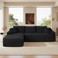 thumbnail image 3 of SOULART 105" Cloud Couch, Black Corduroy Sectional Sofa with L-Shape Chaise, Right Facing Design for Living Room Bedroom, 3 of 10