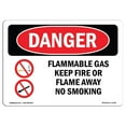 thumbnail image 1 of SignMission OS-DS-A-1824-L-1235 18 x 24 in. OSHA Danger Sign - Flammable Gas Keep Fire or Flame Away, 1 of 1