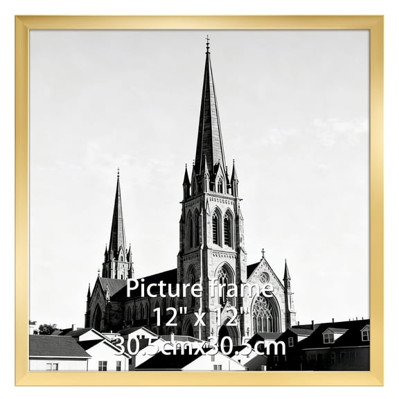 1 Pack 12x12 Picture Frame, Gold Poster Frames for Wall and Tabletop Display