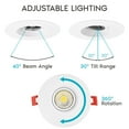 thumbnail image 4 of Luxrite 3 inch Gimbal LED Recessed Light with J-Box, 8W, 5 Color Selectable, 600 Lumens, Dimmable, Damp Rated, ETL, 4-Pack, 4 of 7