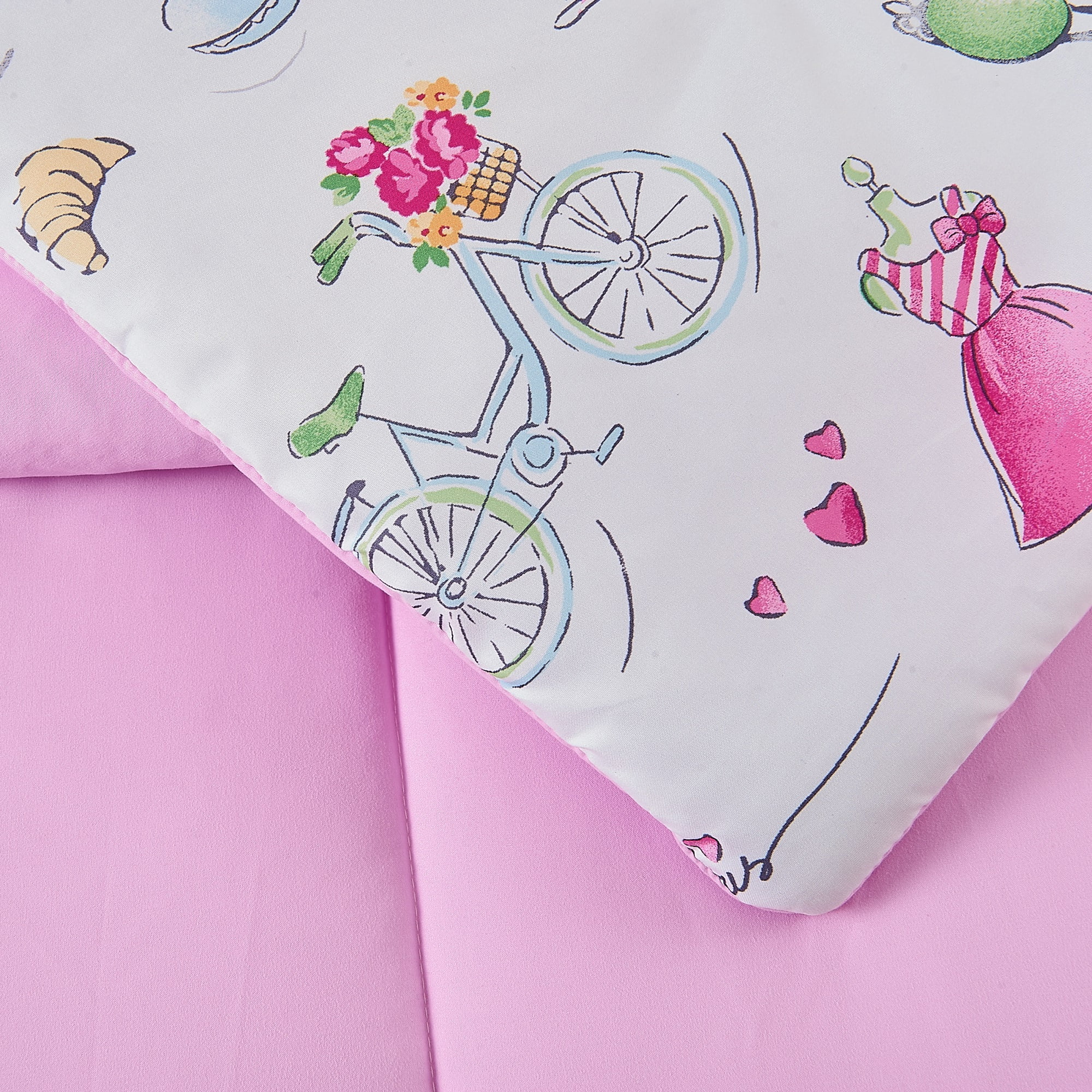 Urban Playground Kids and Teens Pretty in Paris Pink 2-Piece Comforter Set, Twin/Twin XL