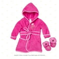 thumbnail image 4 of Spasilk 100% Cotton Hooded Terry Bathrobe with Booties, Pink Flower, 0-9 Months, 4 of 7