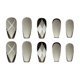thumbnail image 4 of False Nail Tips Fake Artificial Art DIY Finger Cover Frosted Ballet Armor Black And White Diamond La, 4 of 4