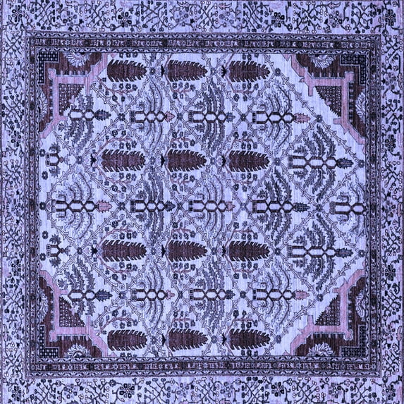 Ahgly Company Machine Washable Indoor Square Abstract Blue Modern Area Rugs, 8' Square