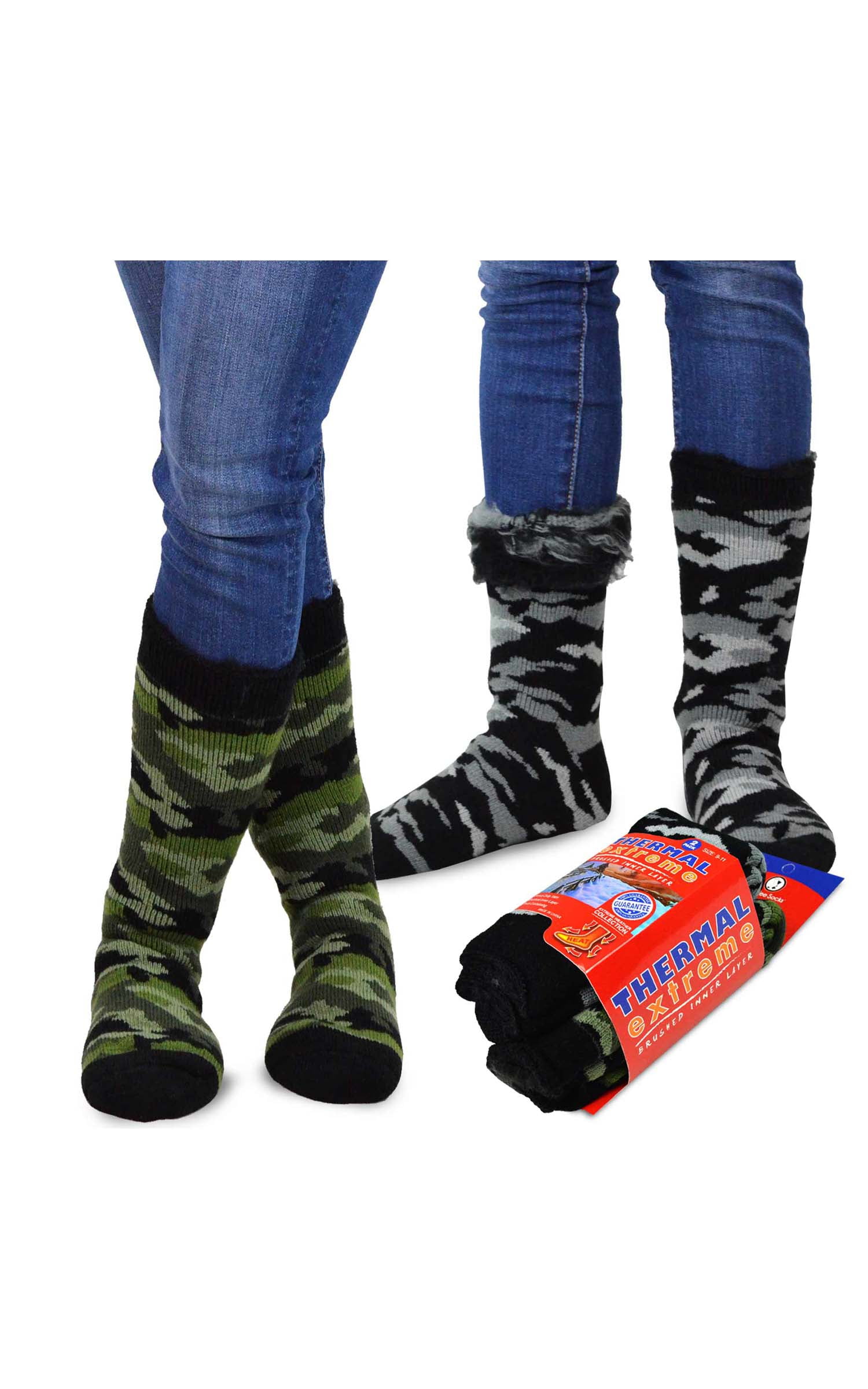 Size 9-11 For Women Heated SOX Thermal Winter Havy Duty Socks Super Warm GREEN