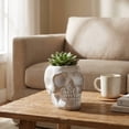 thumbnail image 3 of Flora Bunda EM2332E-GY 5X3.2 Cement Sugar Skull Planter, GREY, 3 of 5
