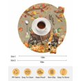 thumbnail image 6 of 15 Inch Round Placemats Set of 6, Fall Pumpkin Non Slip Heat Insulation PP Table Mats, Maple Leaves Thanksgiving Gnomes Farmhouse Cart Washable Place Mats for Kitchen Dining Party Table Decor, 6 of 7
