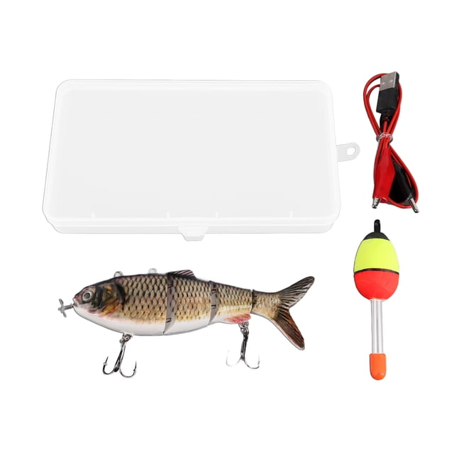 Señuelo de natación robótico, señuelo de pesca eléctrico recargable multiarticulado con luz LED verde YUNYI BRAND Deportes