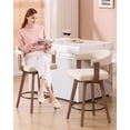 thumbnail image 6 of EYYTHUNG Swivel Bar Stools Set of 6, Modern Curved-Back 26-Inch Counter Barstools with Armrests, Wooden Stools for Kitchen Island & Home Bar Seating, Brown/Beige Chenille, 6 of 8