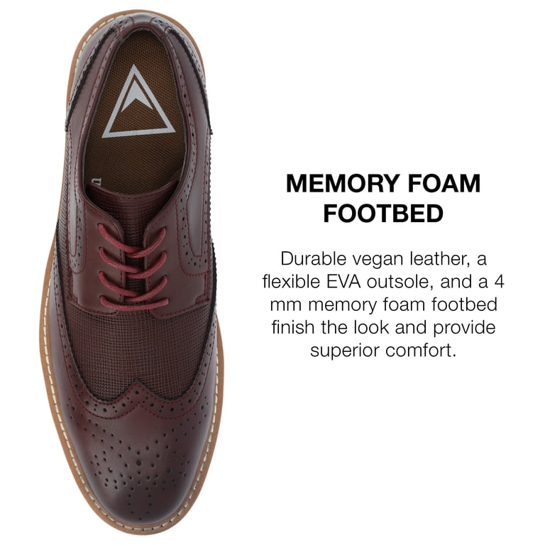 Vance Co. Mens Warrick Wide Width Tru Comfort Foam Wingtip 