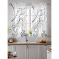 thumbnail image 2 of White Gray Marble Tier Curtains 45 Inch Length,Sheer Curtains for Bedroom Living Room Window Modern Minimalist Abstract Texture Rod Pocket Drapes Kitchen Curtains Small Half Window 27.5"x45" 2 Panels, 2 of 6