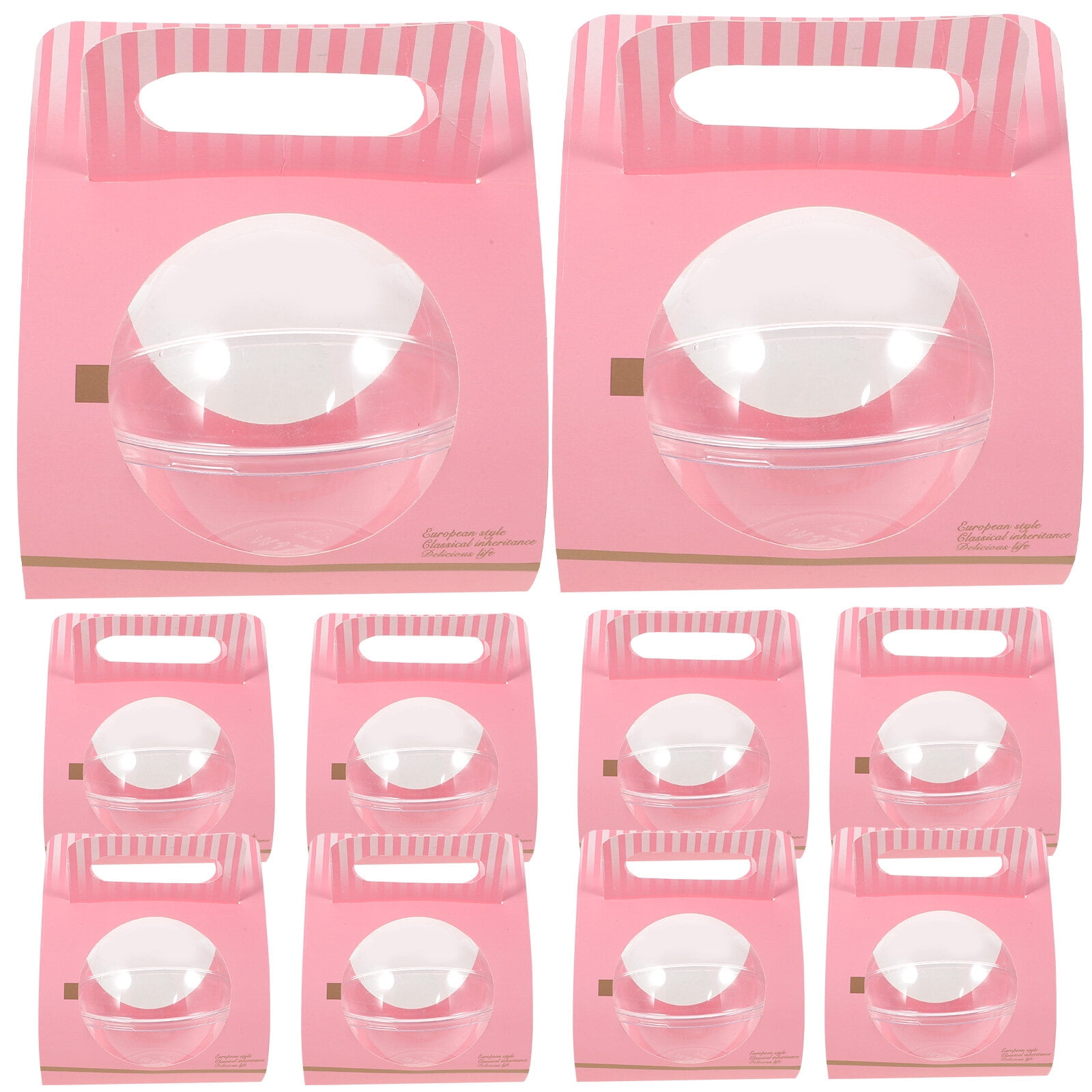 10pcs Plastic Cake Container Transparent Ball Shape Cake Container