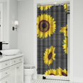 thumbnail image 2 of Vintage Boho Sunflower Shower Curtain for Bathtubs 36x72, Yellow Floral and Butterfly Print with Bees, Quick-Drying Polyester with Hooks, Rustic Country Farmhouse Bloom Bathroom Decor, 2 of 5