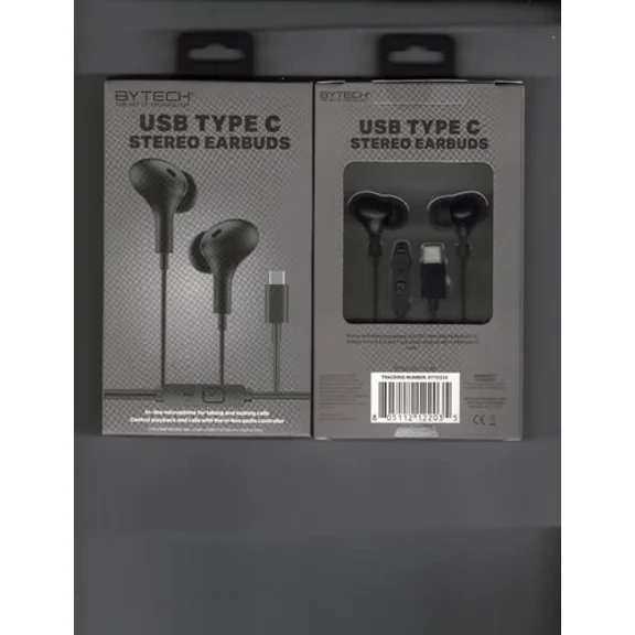 Bytech USB Type C Ear Buds with Microphone black