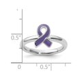thumbnail image 3 of Sterling Silver Purple Enameled Awareness Ribbon Ring, 3 of 4