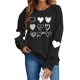thumbnail image 2 of Xuyuer Valentines Sweatshirts for Women Heart Print Graphic Valentine Sweatshirts Casual Tops, 2 of 9