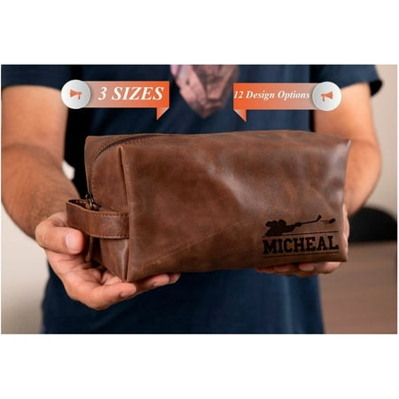 

Toiletry Bag for Hockey Coaches Players Fans Son Dad Boyfriend Boys Husband Lover Unique Christmas Gift Men Leather Dopp