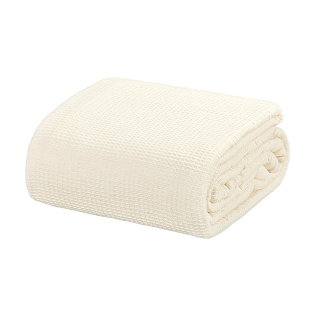 Crover All Season Thermal Waffle Cotton Twin Blanket Ivory Walmart
