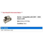 Starter - Compatible with 2001 - 2003 Saturn L200 2002
