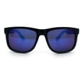 thumbnail image 5 of Kush Classic Matte Sport Horn Rim Plastic Color Mirror Sunglasses [Black Blue - Blue Mirror], 5 of 8