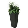 thumbnail image 2 of Valencia 10.5"x24"H Square Planter with Water Tray, Black, 2 of 4