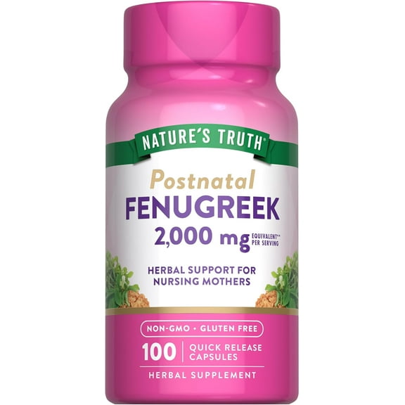 Fenugreek Seed Capsules | 2000mg | 100 Count | For Men and Women | by Nature's Truth