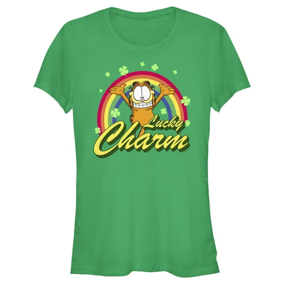 Junior's Garfield St. Patrick's Day Lucky Charm  Graphic T-Shirt