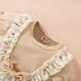 thumbnail image 3 of Mercatoo Baby Girl Clothes Romper Puff Sleeve Floral Ruffle Ribbed Suspender Jumpsuit Toddler Girl Summer 2pcs Outfit, 3 of 6