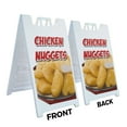 thumbnail image 2 of A-frame Sidewalk Chicken Nuggets 24" x 36" Double Sided A-Frame Sidewalk Sign, Includes 2 Installed Vinyl Decals | Foldable Portable White Signicade Sandwich Board Signs, 2 of 5