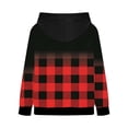 thumbnail image 6 of DYMADE Women Striped Plaid Gradient Colorblock Fleece Terry Long Sleeved Hooded Sweatshirt, 6 of 6